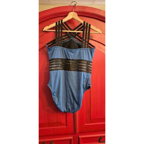 NWT Hilor Size L 10 12 Sexy Criss Cross Straps Bathing Suit One Piece Full Cover - Picture 3 of 5